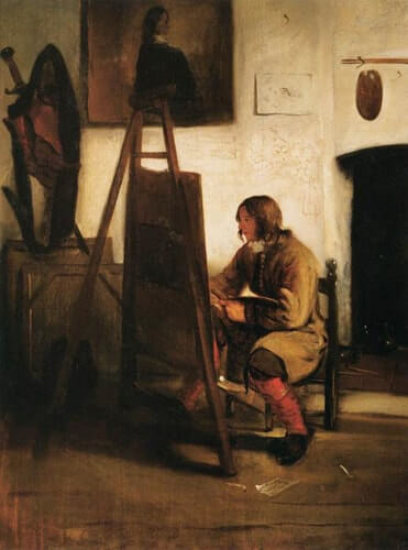 バーレント・ファブリティウス　《アトリエの若い画家》